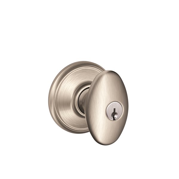 Schlage F Series Siena Satin Nickel No Deadbolt Keyed Entry Door Knob  119830