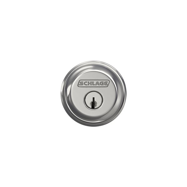 Schlage B Series C Bright Chrome Traditional Single Cylinder Deadbolt