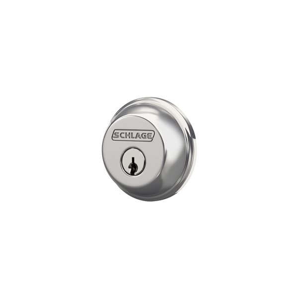 Schlage B Series C Bright Chrome Traditional Single Cylinder Deadbolt