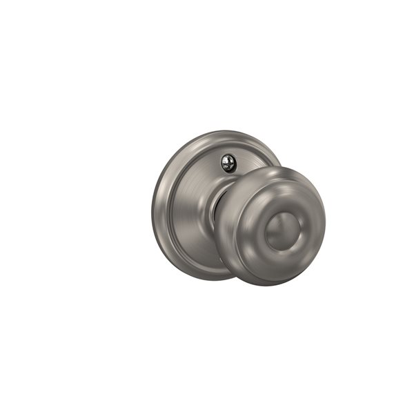 Schlage F Series Georgian Satin Nickel No Deadbolt Passage Door Knob