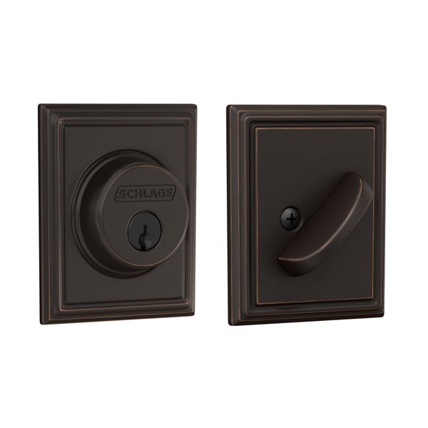 Schlage B60 Addison C Aged Bronze Traditional Single Cylinder Deadbolt