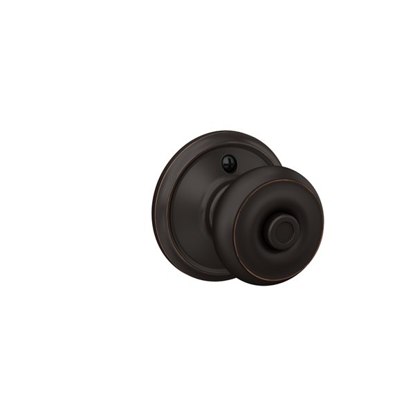 Schlage F Series Georgian Aged Bronze No Deadbolt Privacy Door Knob