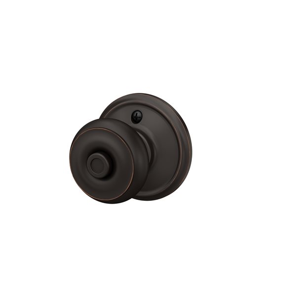 Schlage F Series Georgian Aged Bronze No Deadbolt Privacy Door Knob