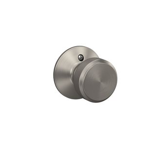 Schlage F Series Bowery Satin Nickel No Deadbolt Dummy Door Knob