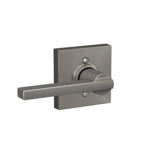 Schlage F Series Latitude-Collins Satin Nickel No Deadbolt Reversible Dummy Door Handle