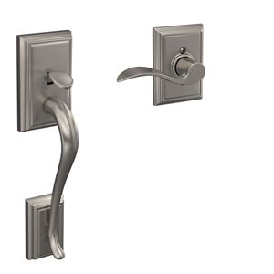 Schlage FE Serie Addison-Accent Satin Nickel No Deadbolt Entry Door Handleset