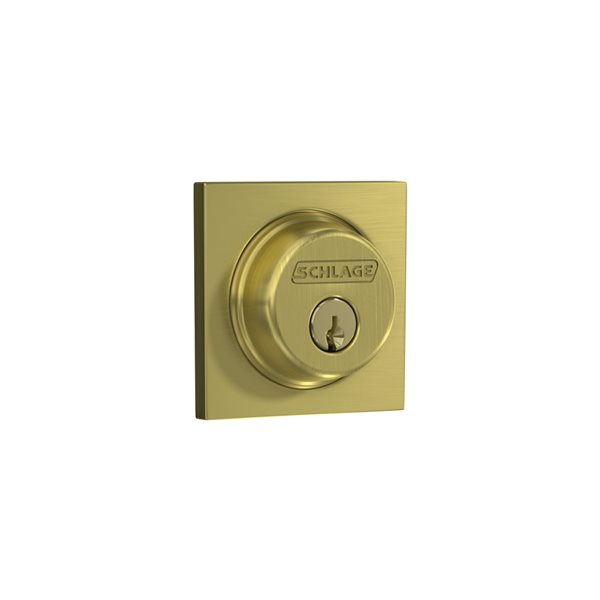 Schlage B Series Collins C Satin Brass Traditional Single Cylinder Deadbolt