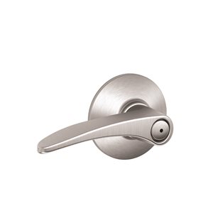 Poignée de porte privée réversible sans pêne dormant de Série F Manhattan par Schlage en chrome satiné