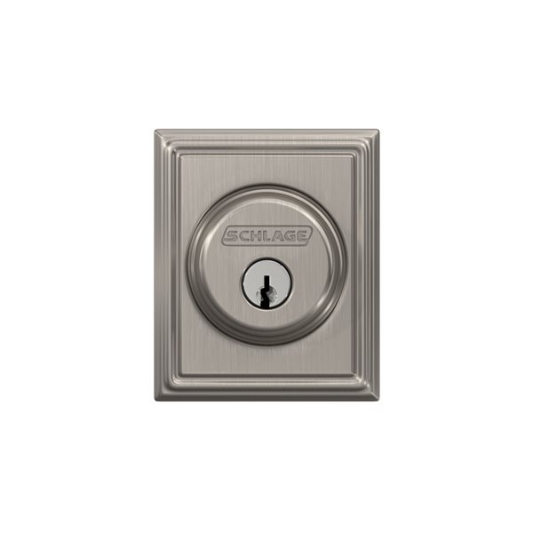 Schlage B60 Addison C Satin Nickel Traditional Single Cylinder Deadbolt