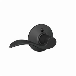 Schlage F Series Accent Matte Black No Deadbolt Right-Handed Dummy Door Handle