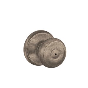 Schlage F Series Georgian Distressed Nickel No Deadbolt Privacy Door Knob