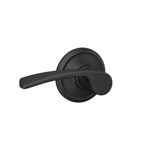 Schlage F Series Merano Matte Black No Deadbolt Reversible Passage Door Handle