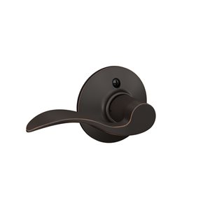 Schlage F Series Accent Aged Bronze No Deadbolt Right-Handed Dummy Door Handle