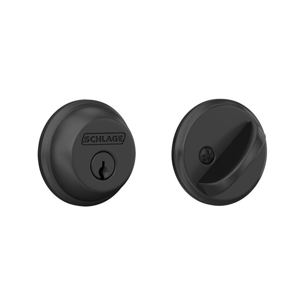 Schlage B Series C Matte Black Traditional Single Cylinder Deadbolt