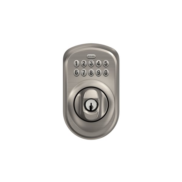 Schlage Plymouth Satin Chrome Electronic Keypad Door Lock with