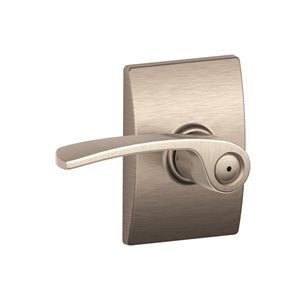 Schlage F Series Merano-Century Satin Nickel No Deadbolt Reversible Privacy Door Handle