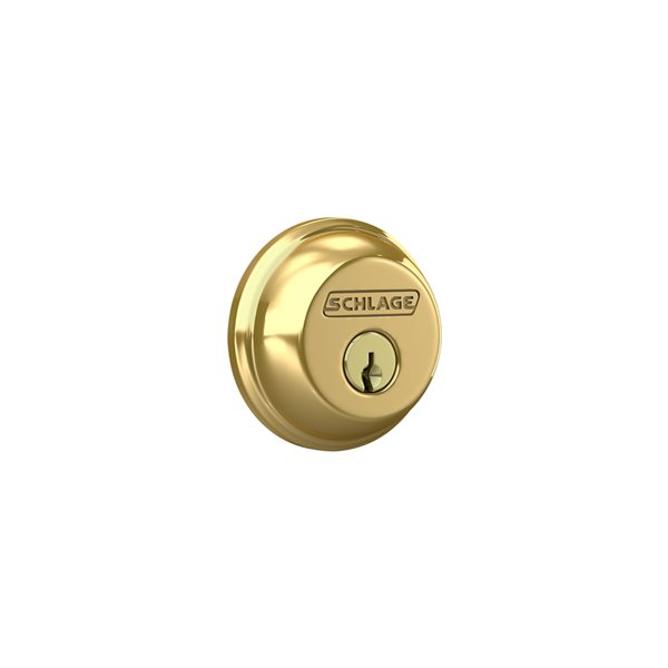 Schlage B Series C Bright Brass Traditional Single Cylinder Deadbolt