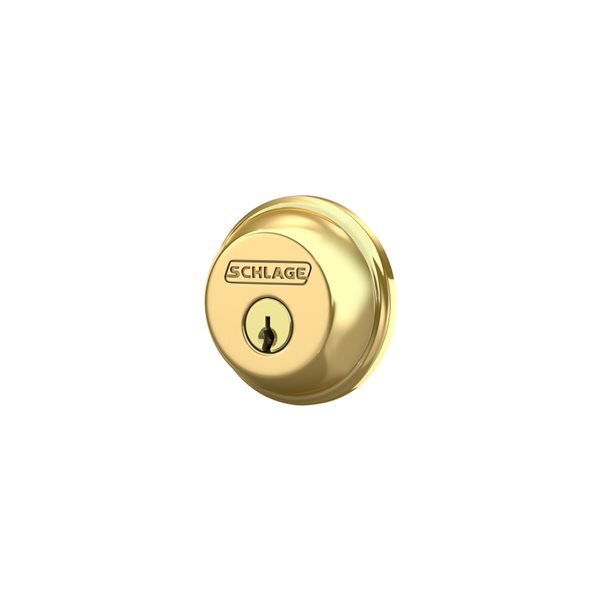 Schlage B Series C Bright Brass Traditional Single Cylinder Deadbolt