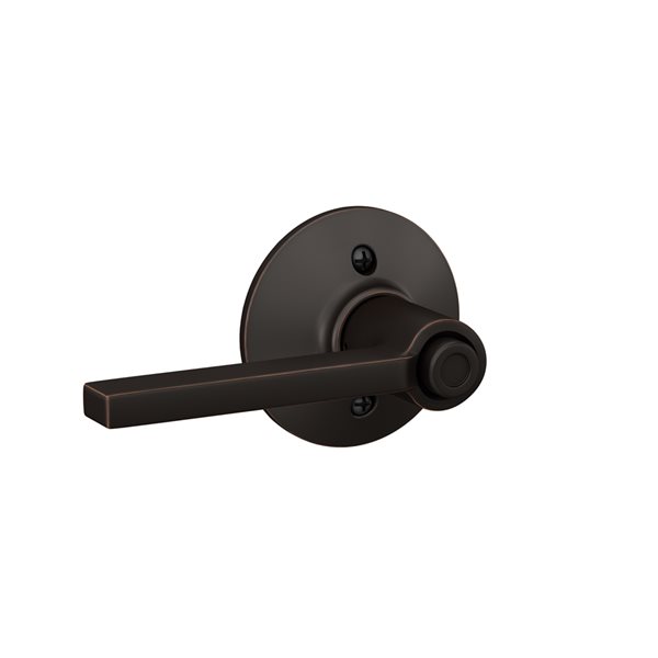 Schlage F Series Latitude Aged Bronze No Deadbolt Reversible Privacy Door Handle