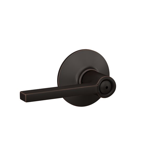 Schlage F Series Latitude Aged Bronze No Deadbolt Reversible Privacy Door Handle