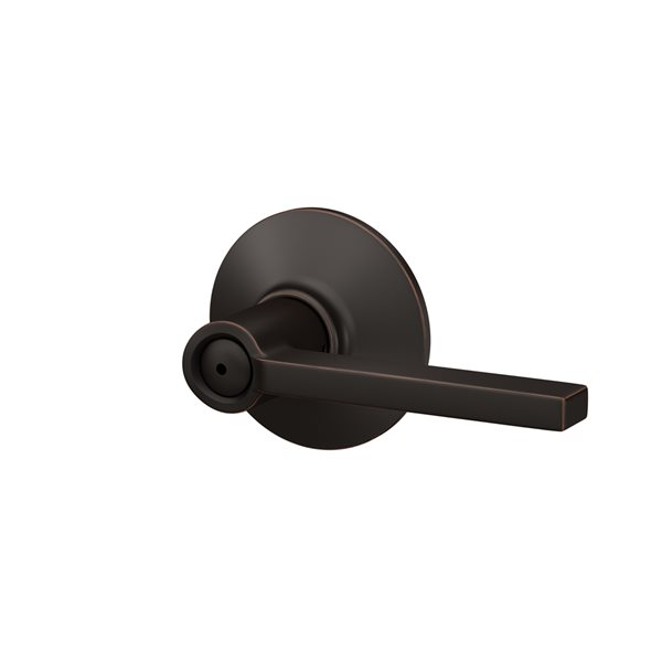 Schlage F Series Latitude Aged Bronze No Deadbolt Reversible Privacy Door Handle