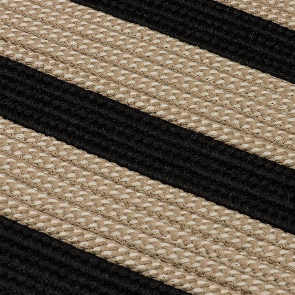 Colonial Mills Boat House 4-ft x 4-ft Black Square Indoor/Outdoor Stripe Area Rug