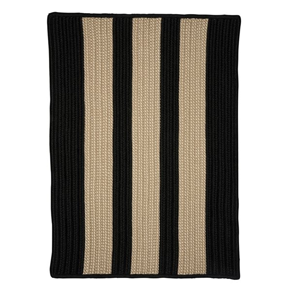 Colonial Mills Boat House 4-ft x 4-ft Black Square Indoor/Outdoor Stripe Area Rug