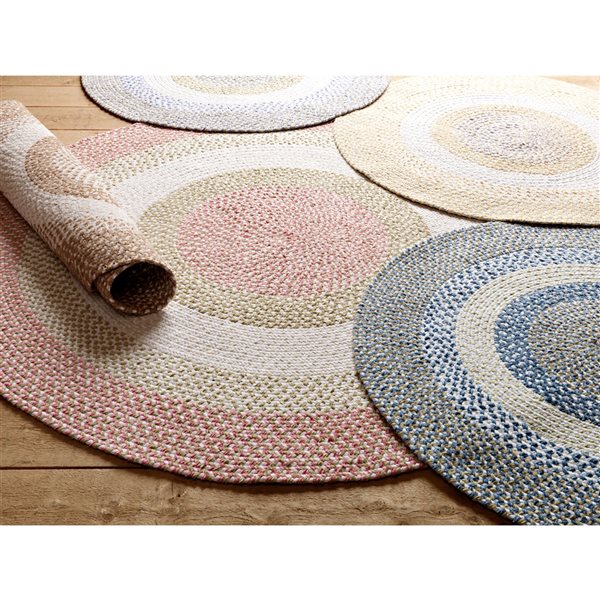 Colonial Mills Blokburst 2-ft x 4-ft Blueberry Pie Oval Indoor Border Area Rug
