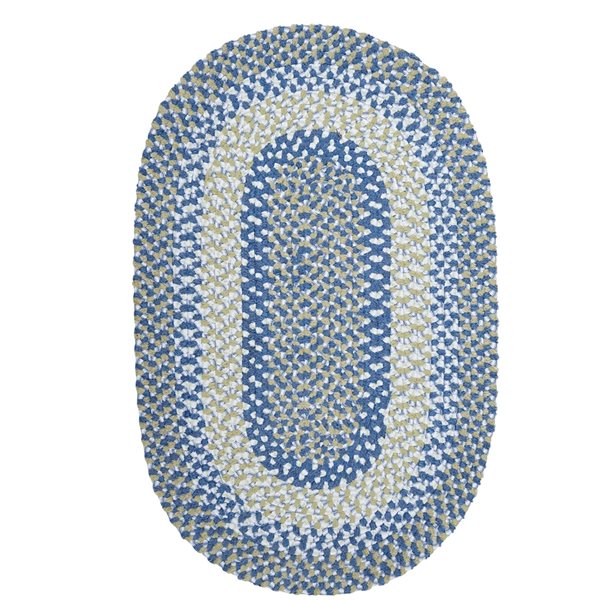 Colonial Mills Blokburst 2-ft x 4-ft Blueberry Pie Oval Indoor Border Area Rug
