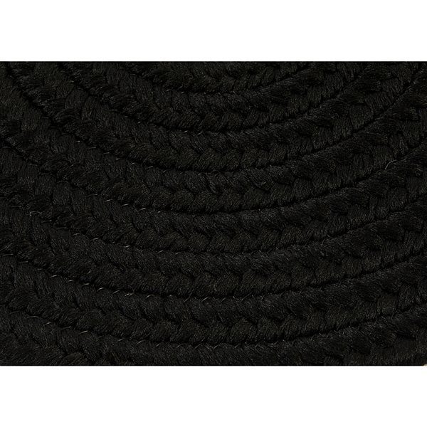 Colonial Mills Boca Raton 2-ft x 6-ft Black Oval Indoor/Outdoor Solid Runner