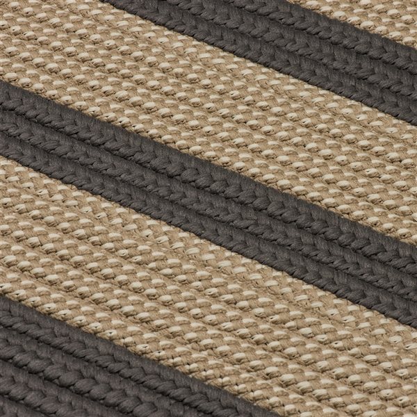 Colonial Mills Boat House 2-ft x 8-ft Grey Rectangular Indoor/Outdoor Stripe Runner