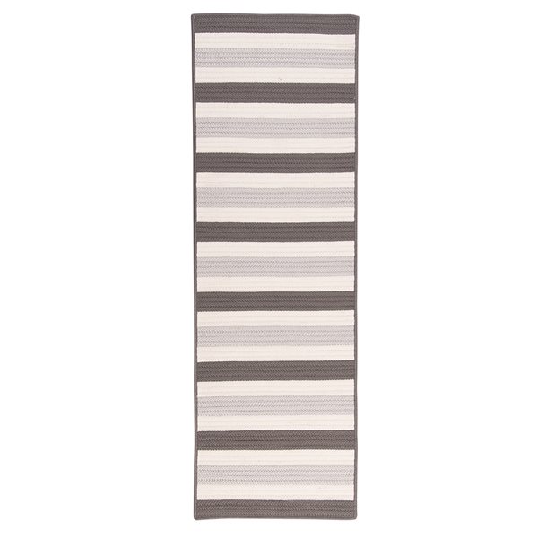 Colonial Mills Bayamo 2-ft x 9-ft Grey Rectangular Indoor/Outdoor Stripe Runner
