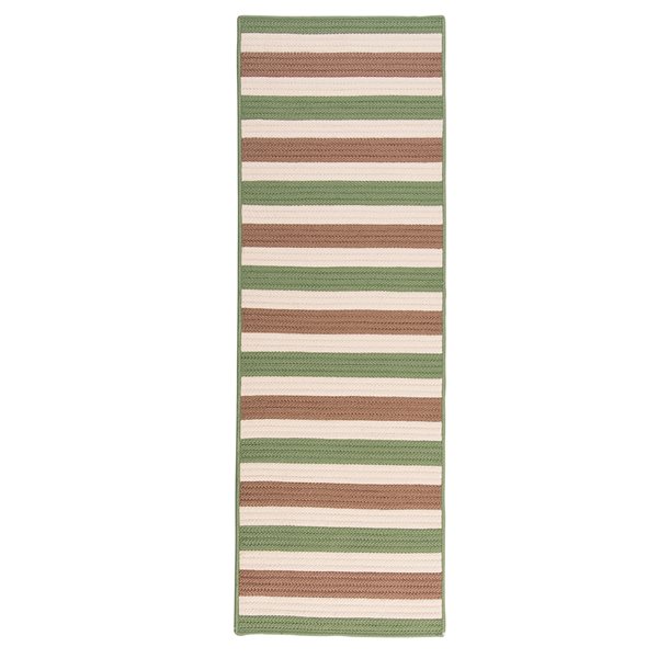 Colonial Mills Bayamo 30-in x 96-in Green Rectangular Indoor/Outdoor Stripe Runner