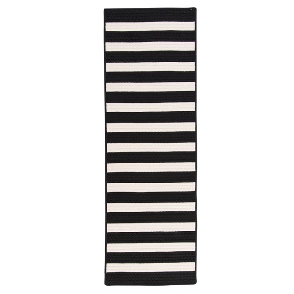 Colonial Mills Bayamo 30-in x 168-in Black Rectangular Indoor/Outdoor Stripe Runner