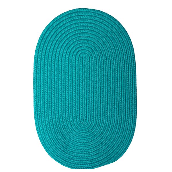 Colonial Mills Boca Raton 2ft x 4ft Turquoise Oval Indoor/Outdoor