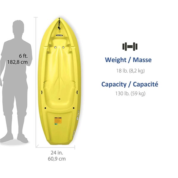 Lifetime Wave 6 ft. Youth Kayak with Paddle - Yellow