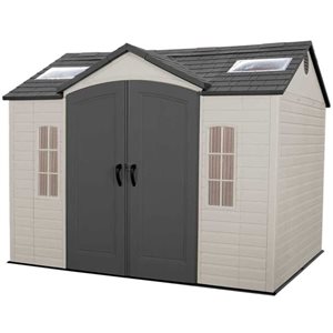 LIFETIME 10-ft x 8-ft Outdoor Storage Shed with Gable Gray and Beige