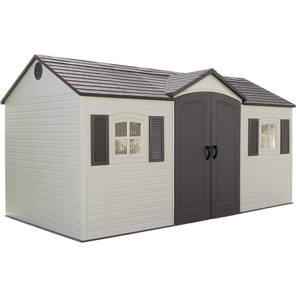 LIFETIME 8-ft X 15-ft Outdoor Storage Shed with Shutters, Windows, and Skylights