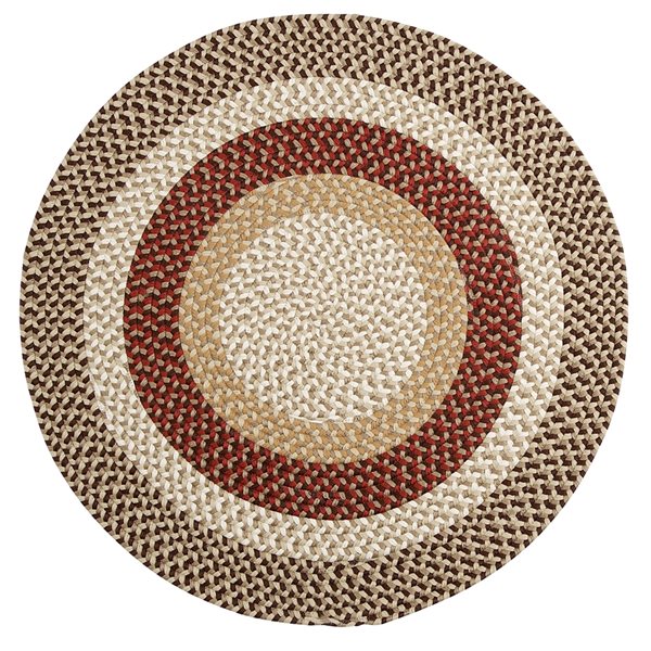 Colonial Mills Burmingham Brick Brown 7-ft x 7-ft Indoor/Outdoor Round ...