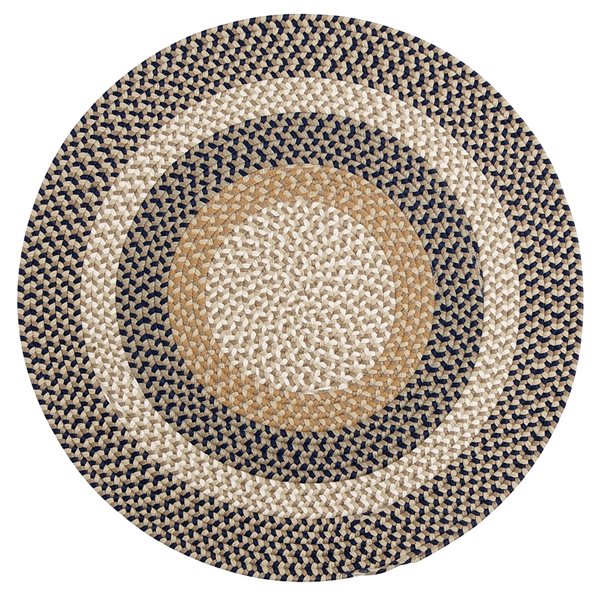 Colonial Mills Burmingham Blue Crest 3-ft x 3-ft Indoor/Outdoor Round Area rug