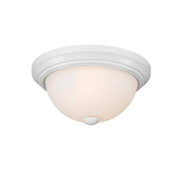 Millennium Lighting 11-in 2-Light White Contemporary/Modern Incandescent Flush Mount Light