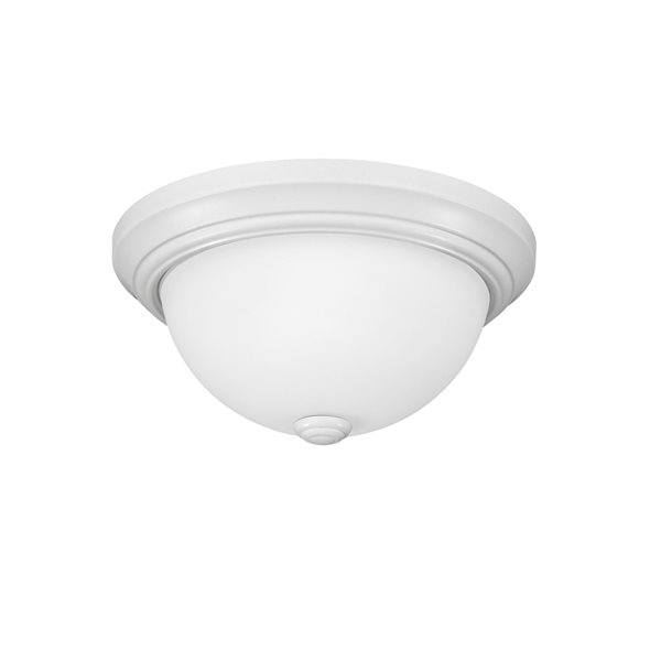 Millennium Lighting 11-in 2-Light White Contemporary/Modern Incandescent Flush Mount Light