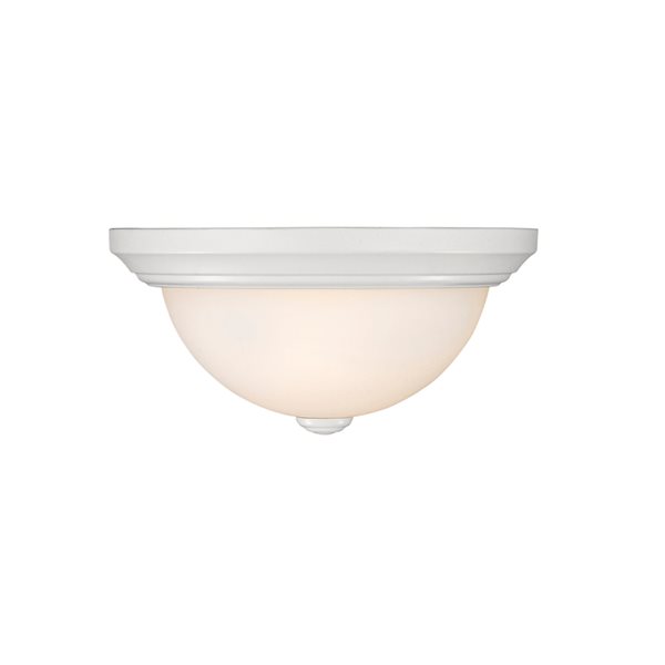 Millennium Lighting 11-in 2-Light White Contemporary/Modern Incandescent Flush Mount Light