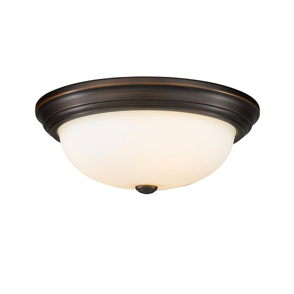 Millennium Lighting 15-in 3-Light Rubbed Bronze Contemporary/Modern Incandescent Flush Mount Light