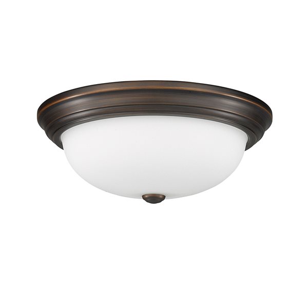 Millennium Lighting 15-in 3-Light Rubbed Bronze Contemporary/Modern Incandescent Flush Mount Light