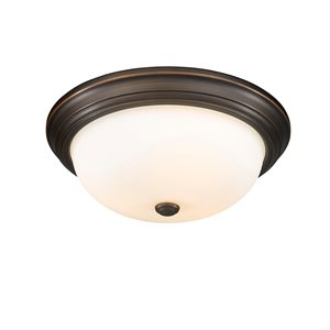 Millennium Lighting 15-in 3-Light Rubbed Bronze Contemporary/Modern Incandescent Flush Mount Light