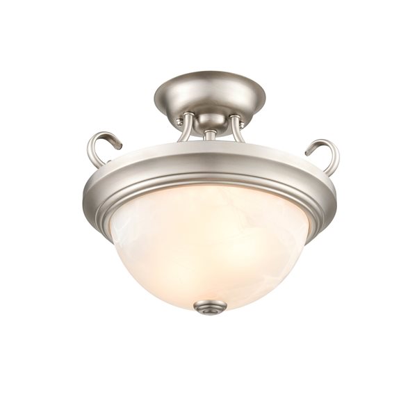 Millennium Lighting 13-in 2-Light Satin Nickel Modern/Contemporary Semi-Flush Mount Light