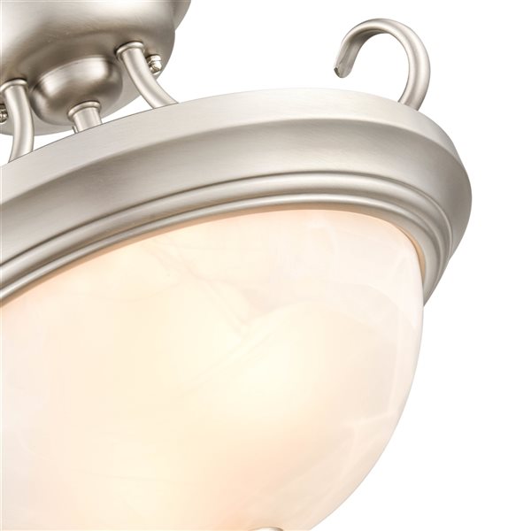 Millennium Lighting 13-in 2-Light Satin Nickel Modern/Contemporary Semi-Flush Mount Light