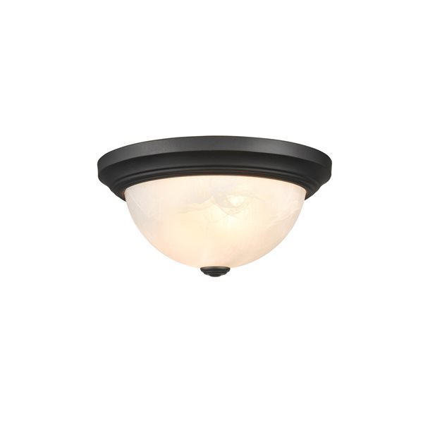 Millennium Lighting 11-in 2-Light Matte Black Modern/Contemporary Incandescent Flush Mount Light