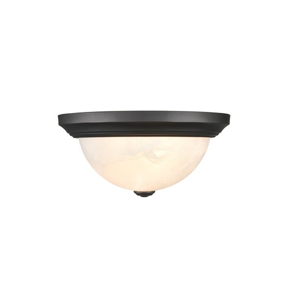 Millennium Lighting 11-in 2-Light Matte Black Modern/Contemporary Incandescent Flush Mount Light